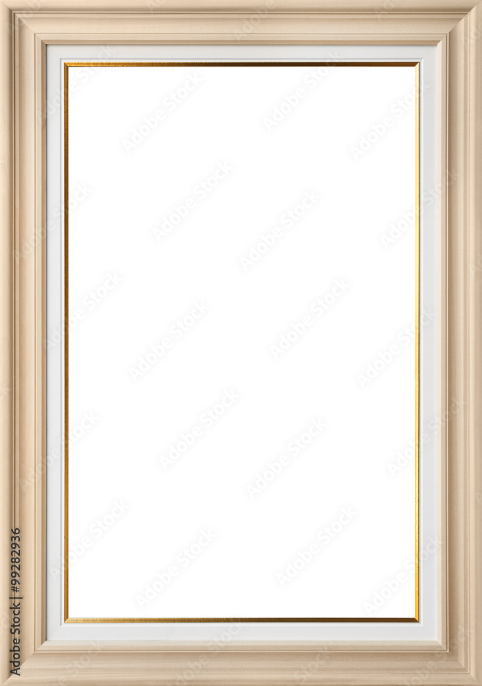 White painter canvas in wooden frame isolated on white with clip White painter canvas in wooden frame isolated on white with clip
