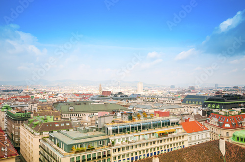 Aerial view of city center Vienna from St. Stephen's Cathedral