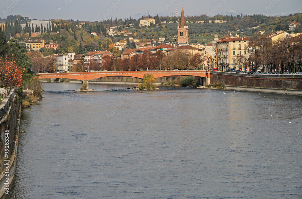 river landscape in city Verona