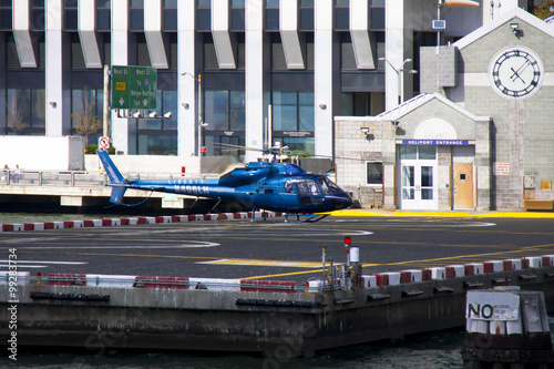 Принти на полотні Helicopter pier in Manhattan - New York