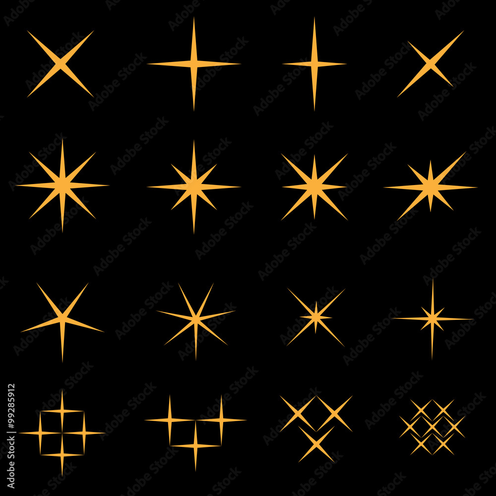 Obraz premium Sparkles icon set