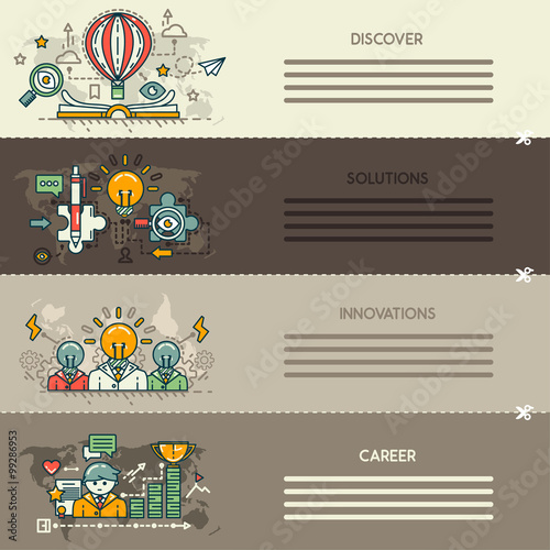 Set nineteen of business banners