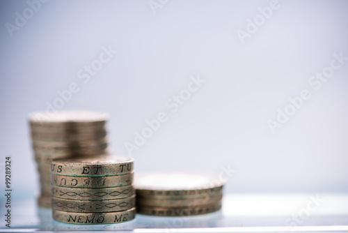 British Pound coins pile
