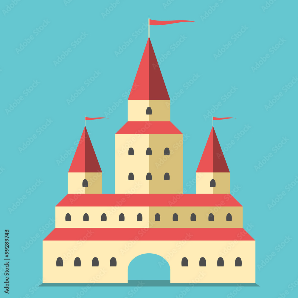 Beautiful castle, flat style Beautiful castle, flat style
