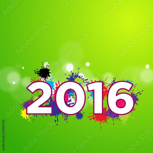 2016 Suspended Letters Happy New Year Card