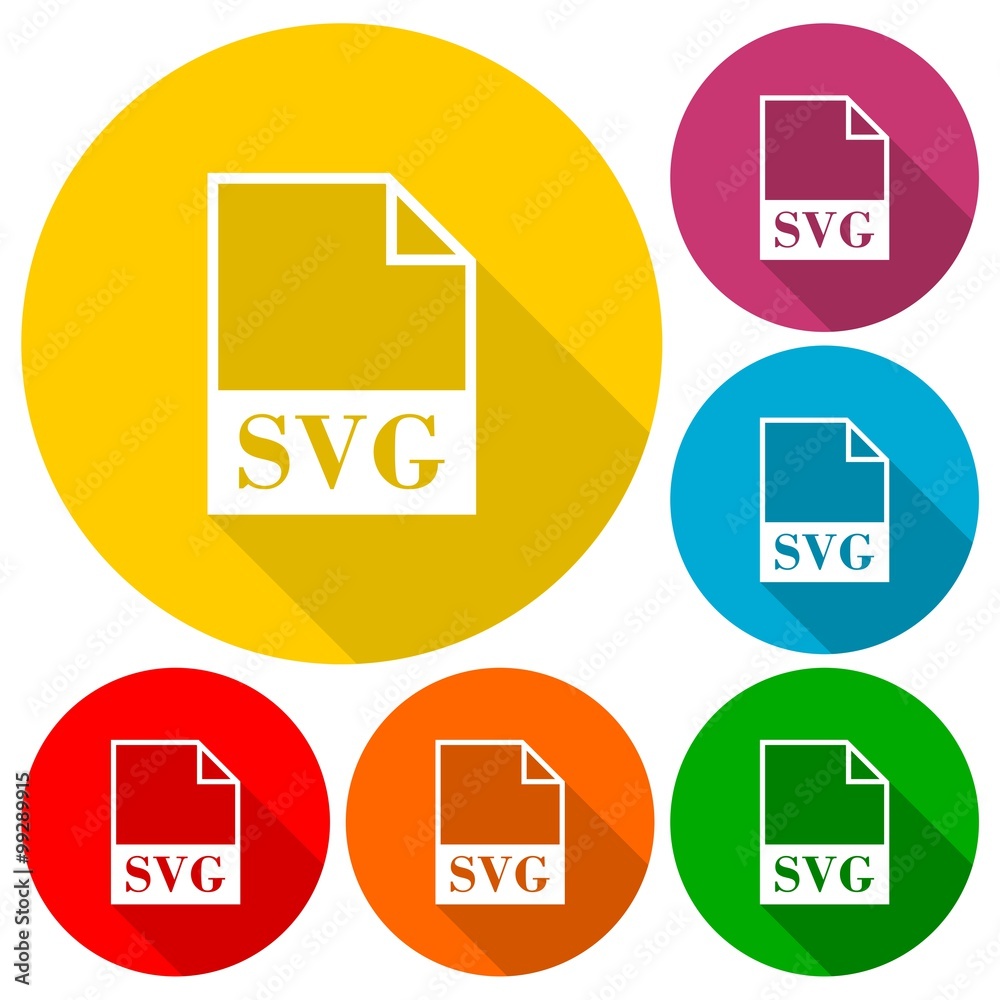 SVG file icons set with long shadow SVG file icons set with long shadow