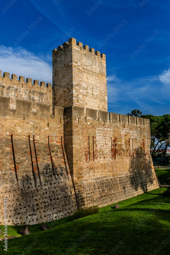 Castle of Sao Jorge - Moorish castle in Lisbon. Portugal.