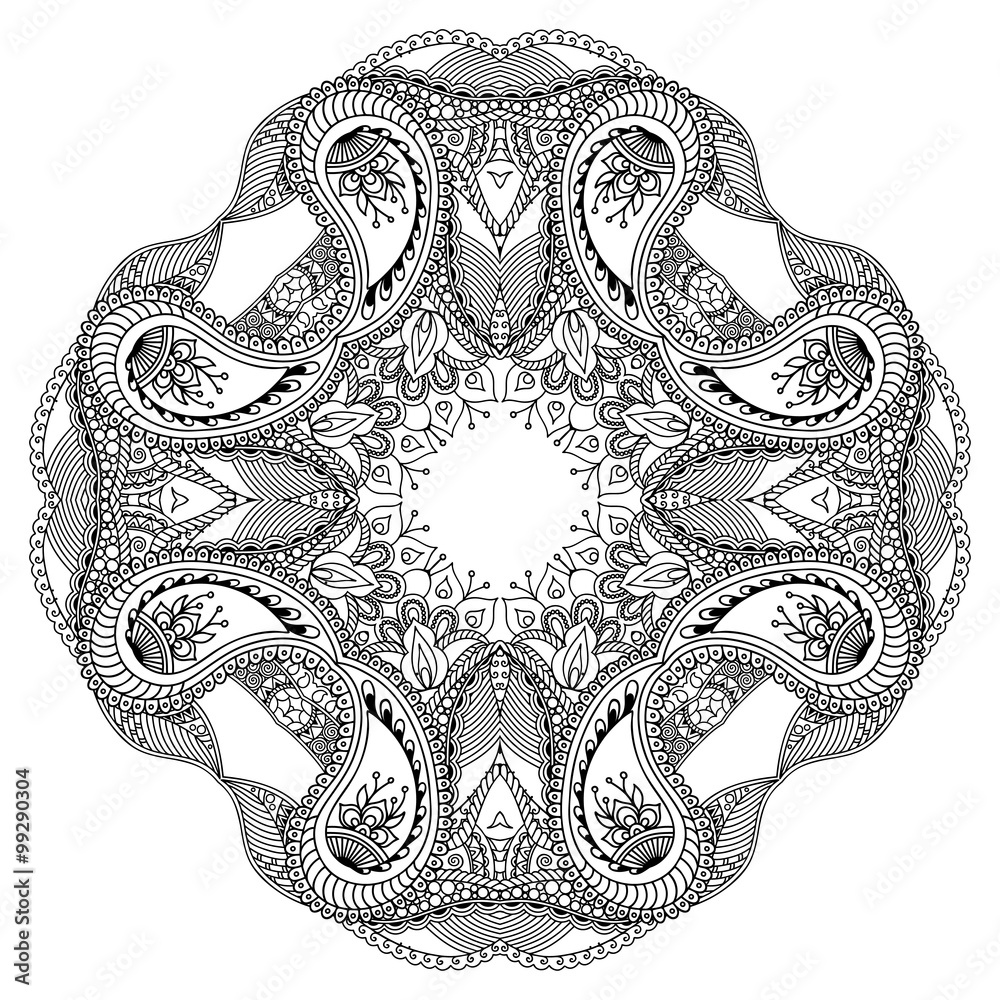 Vector henna tatoo mandala. Mehndi style.
Vector henna tatoo mandala. Mehndi style.