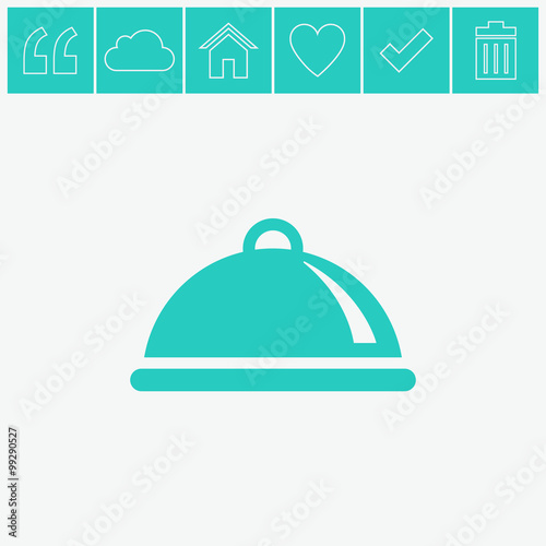 Food platter serving vector icon.
