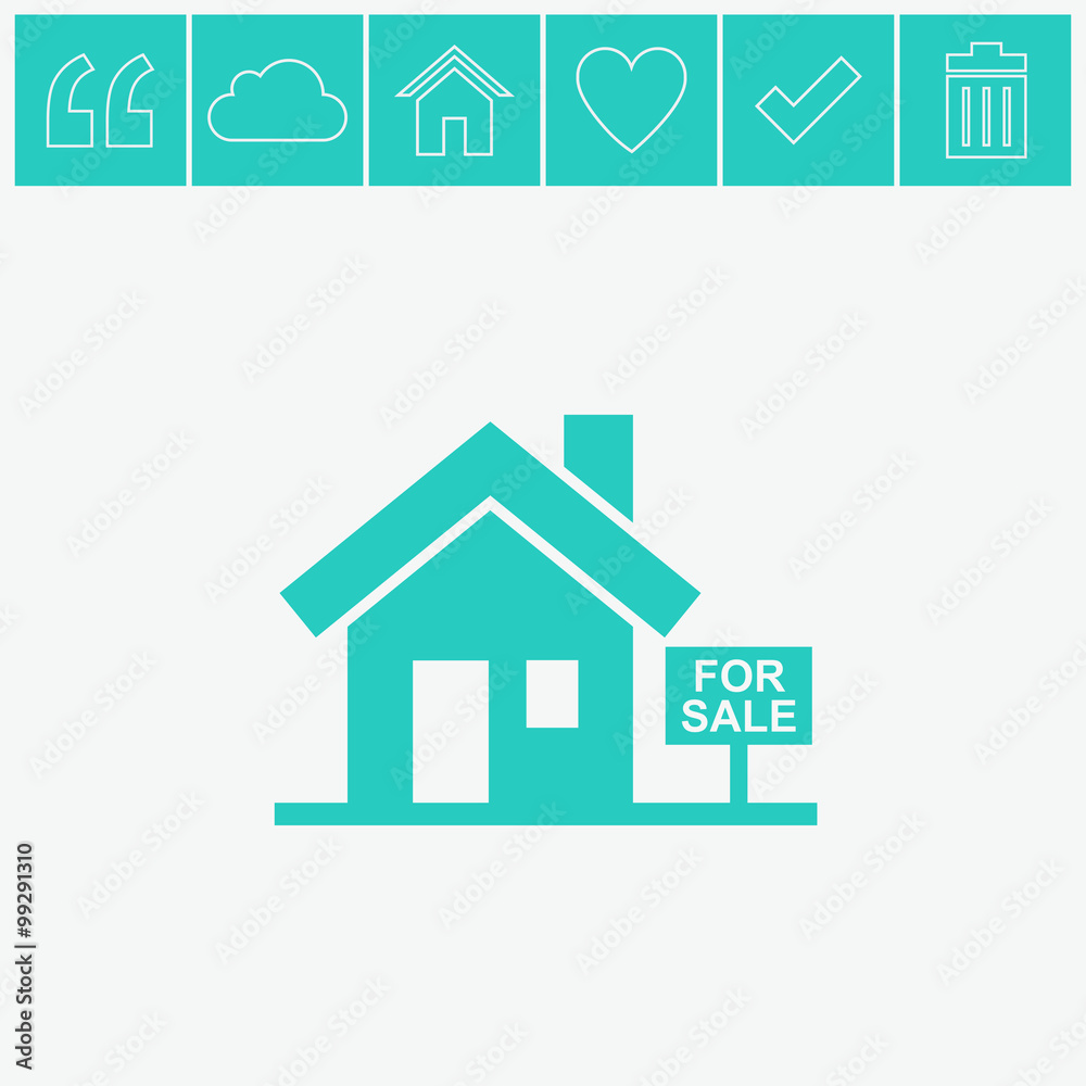 House for sale vector icon. Broker symbol. House for sale vector icon. Broker symbol.