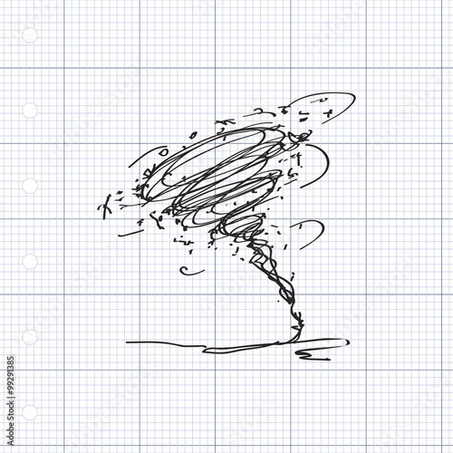 Simple doodle of a tornado