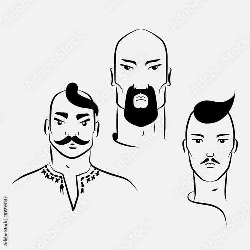 Three characters of Ukrainian Cossacks photo