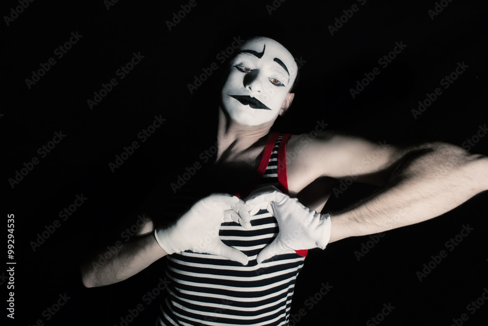 Sad mime with heart Sad mime with heart