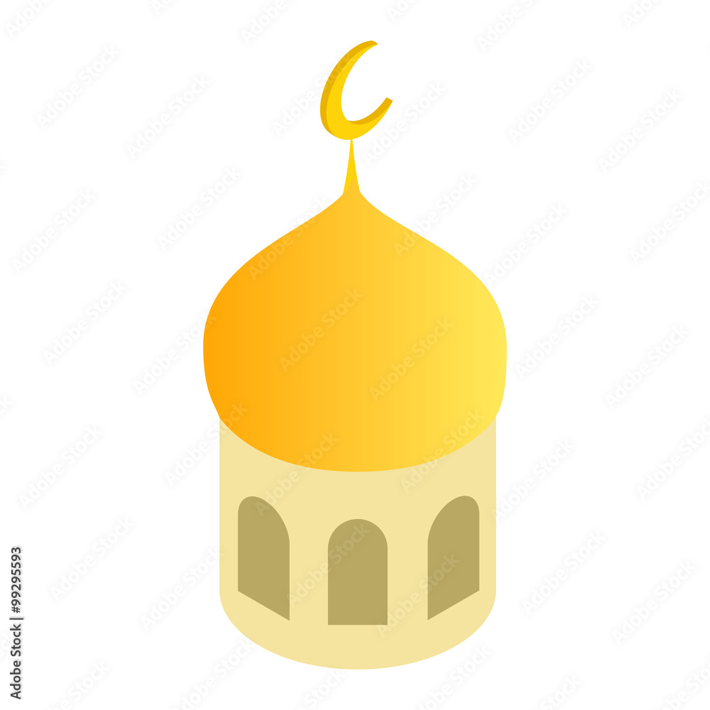 Obraz premium Mosque dome isometric 3d icon