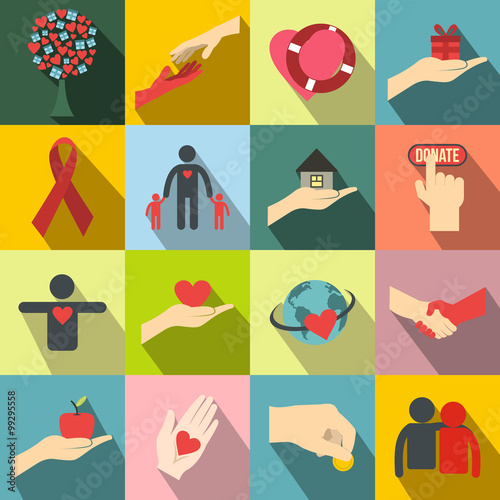 Charity flat icons