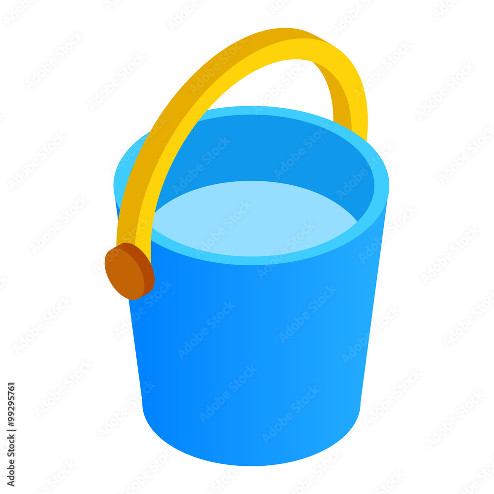 Bucket of water isometric 3d icon Bucket of water isometric 3d icon