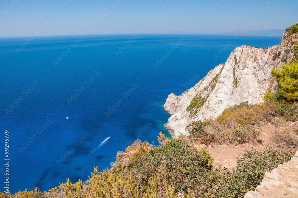 Cliff coast of Zakynthos Island