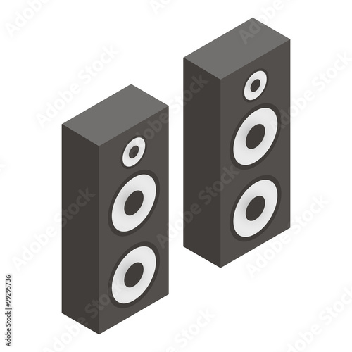 Musical speakers isometric 3d icon