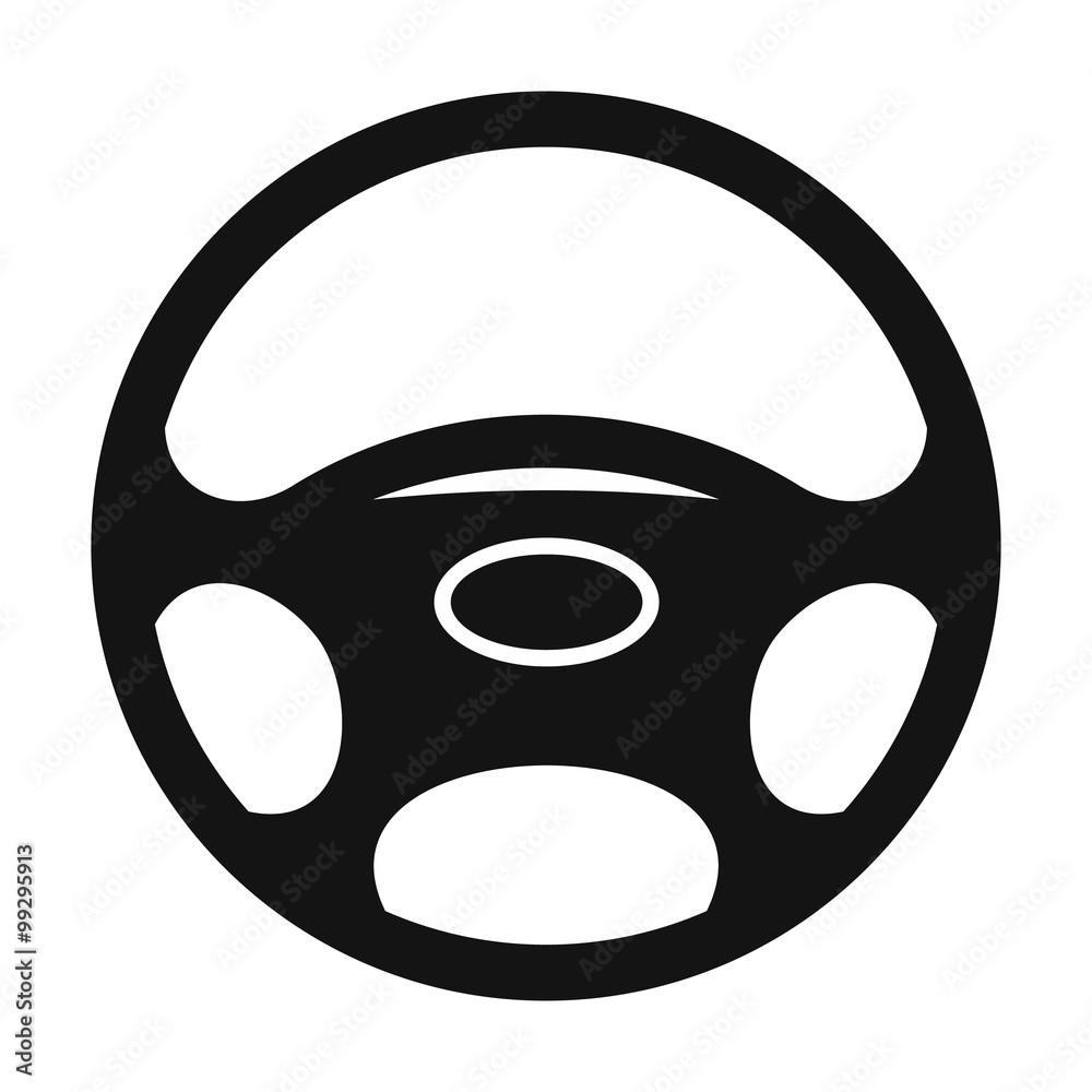 Black automobile wheel flat icon Black automobile wheel flat icon