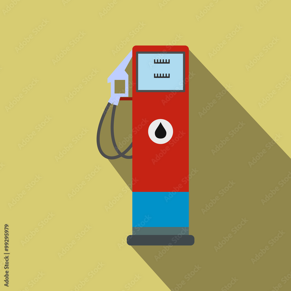 Gasoline refueling flat icon with a shadow Gasoline refueling flat icon with a shadow