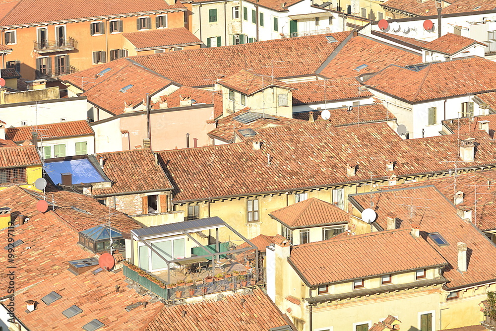 The roofs in the italian city