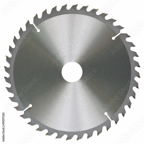 Fototapeta Circular saw blade isolated on white background without shadows