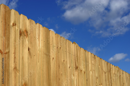 Фотография wood fence perspective view