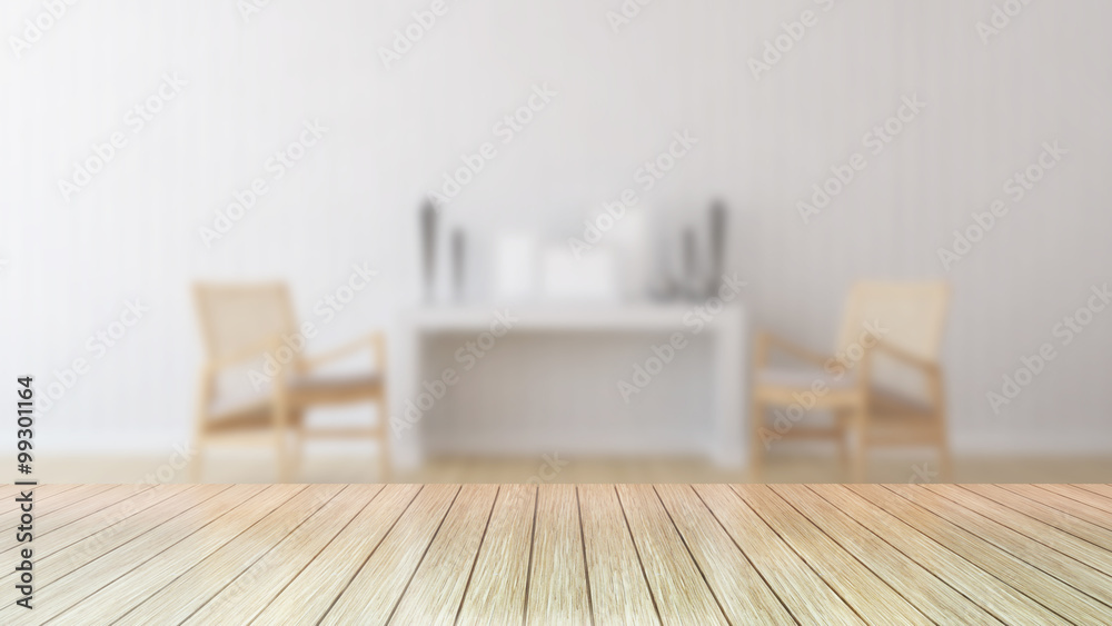 3D Close Up wood table with blur background 3D Close Up wood table with blur background