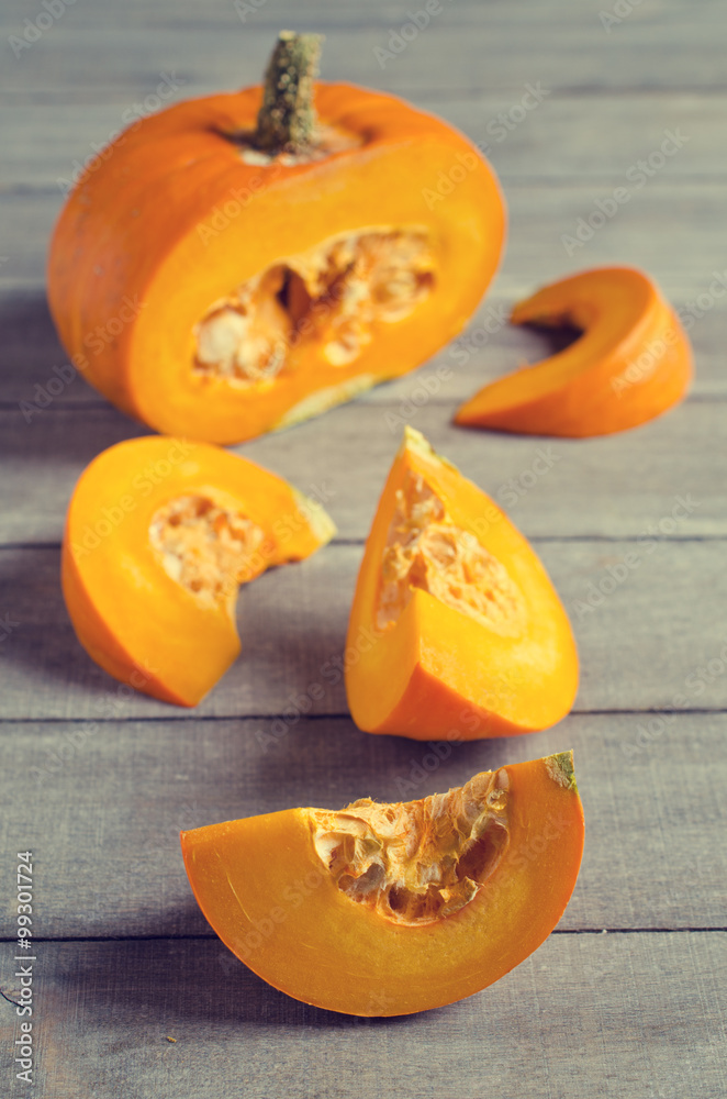 Pumpkin slices with seeds