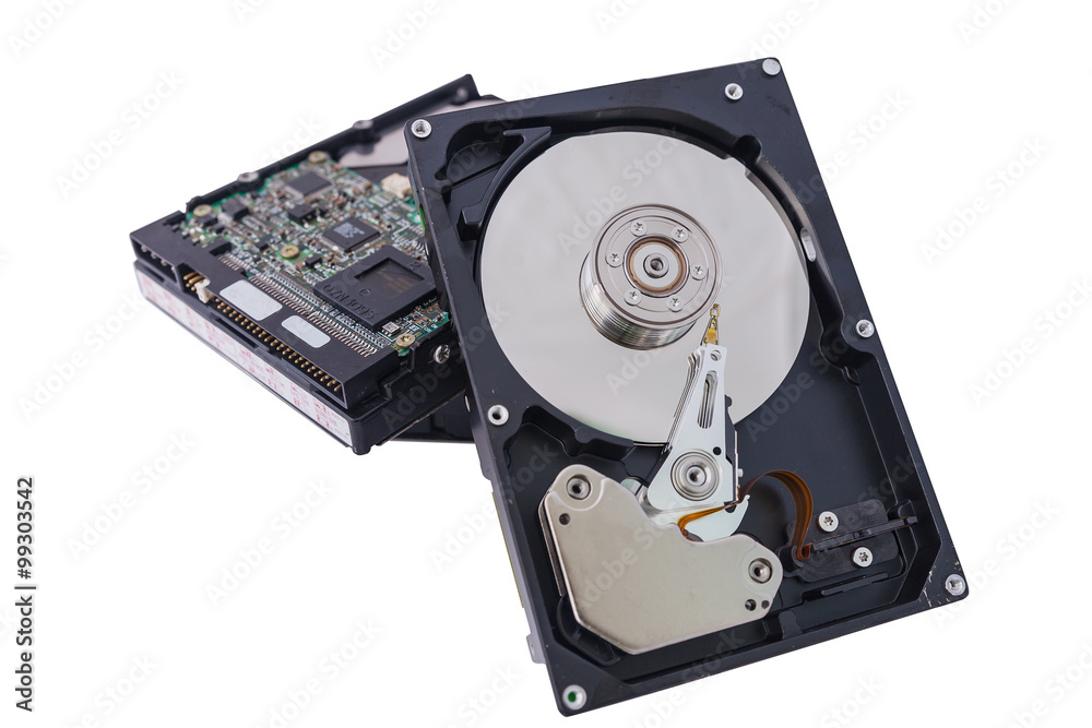 Hard Disk drives stacked isolate on white background. Hard Disk drives stacked isolate on white background.