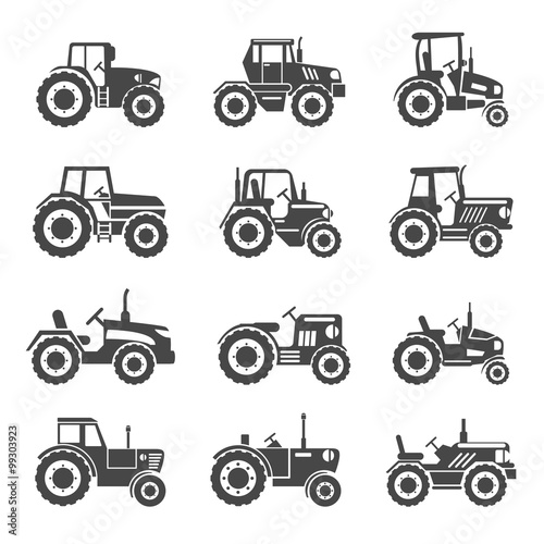 Tractor icons vector