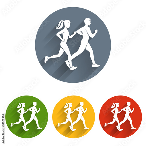 Running silhouettes icon