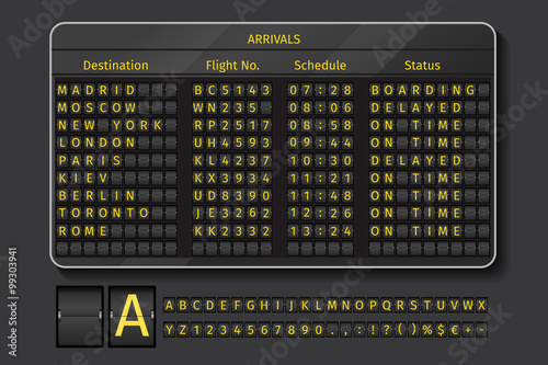 Airport or railway vector scoreboard
