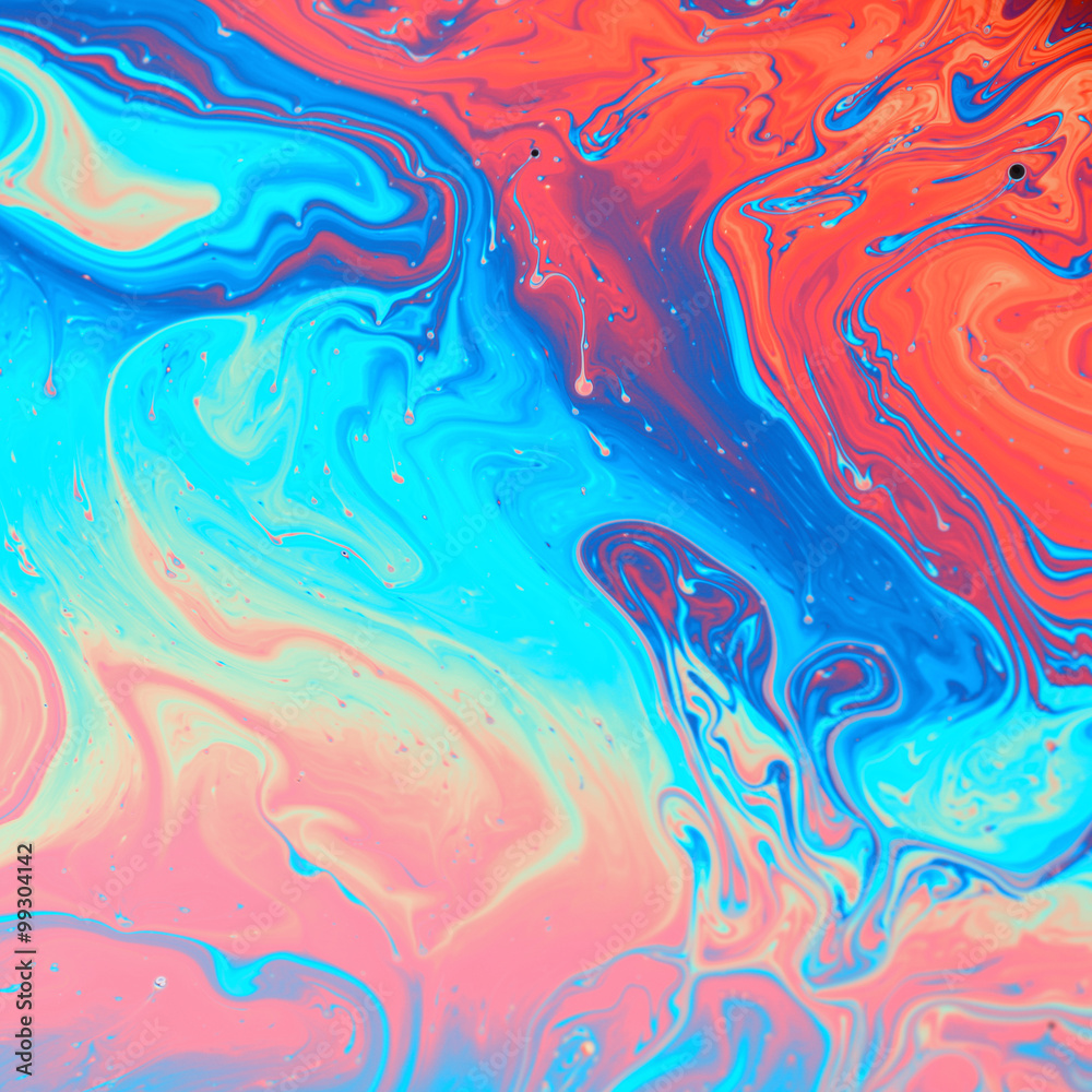 Colorful of oil flow from bubble