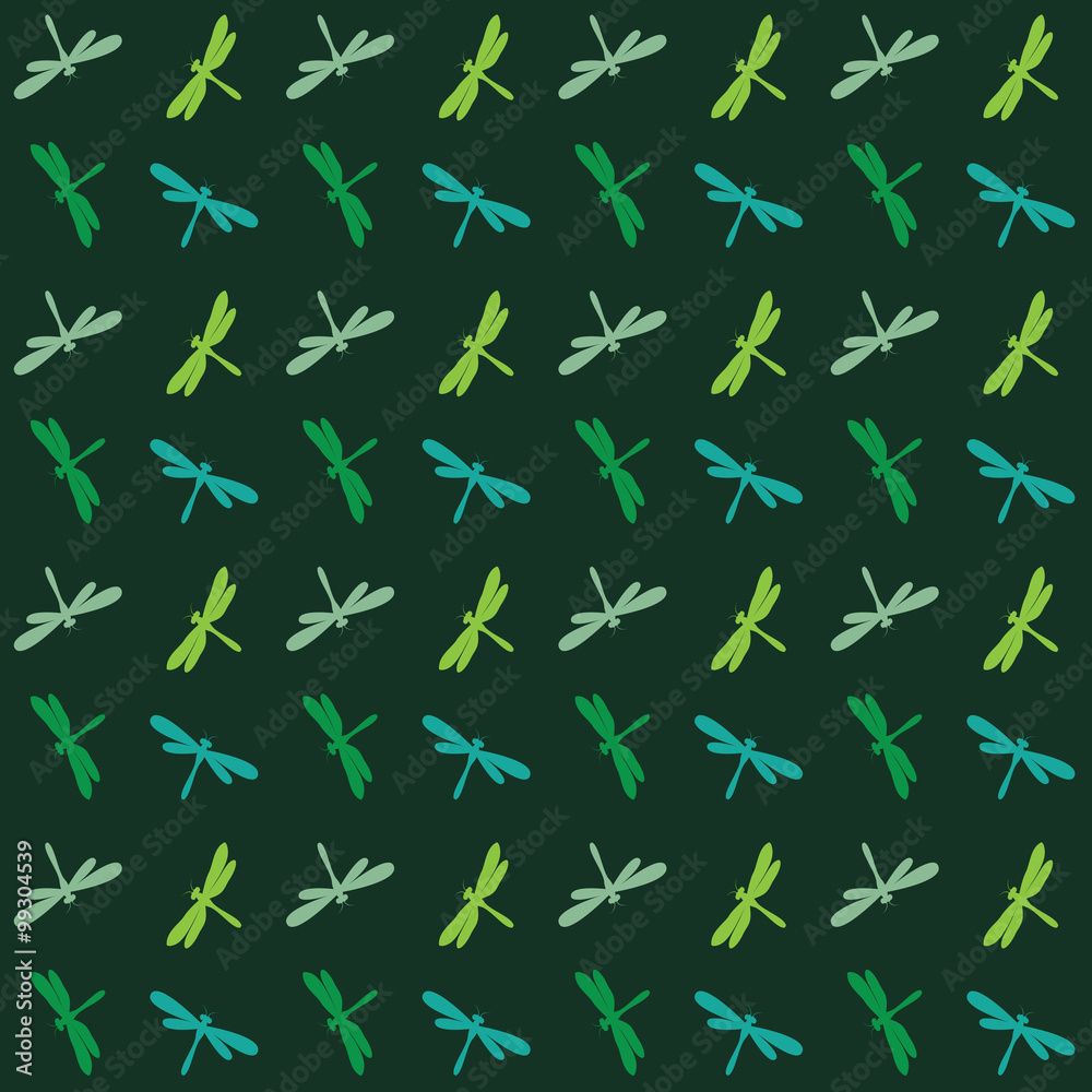 Dragonfly vector art background design for fabric and decor. Sea Dragonfly vector art background design for fabric and decor. Sea