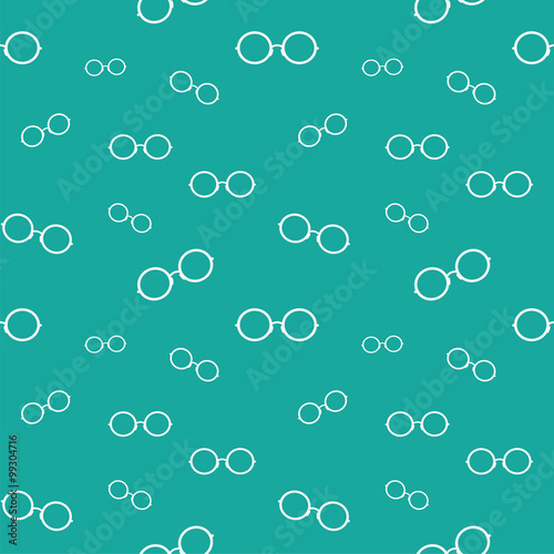 Vector seamless pattern with glasses on blue background. wallpap