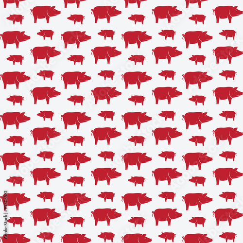 Pig vector art background design for fabric and decor. Seamless