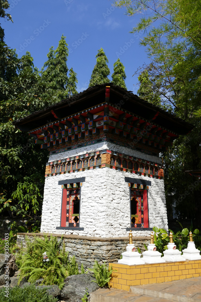 the design of Bhutan architecture in the garden