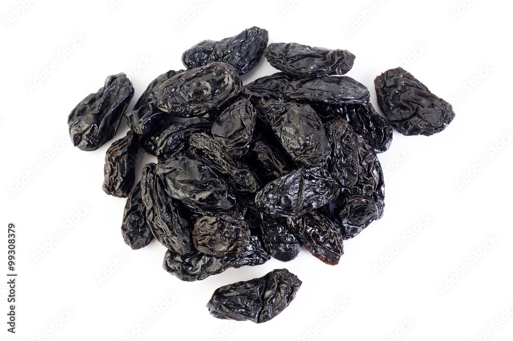 Dried raisins on white background Dried raisins on white background