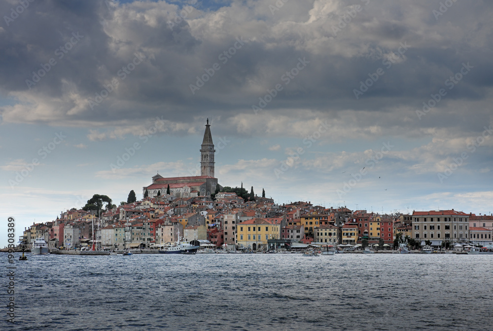 Old town Rovinj in the summer day in Croatia