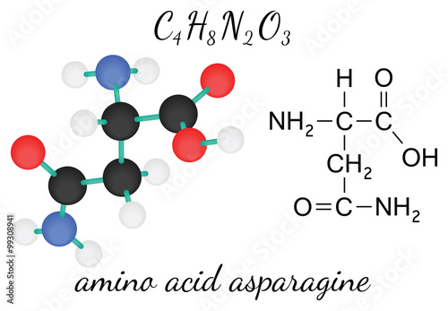 C4H8N2O3 asparagine amino acid molecule photo