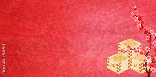 節分　豆　梅　背景