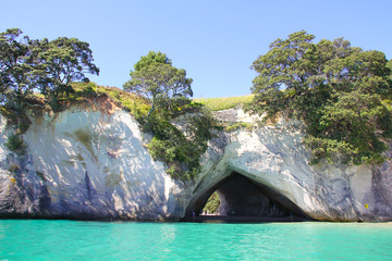 Poster Cathedral Cove Rotsboog Cathedral Cove kustlandschap  © baoyan