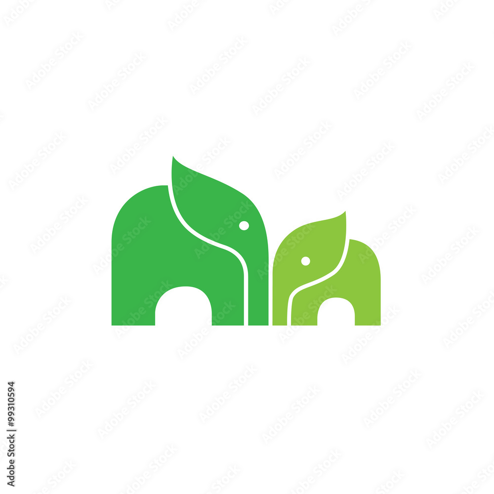 Naklejka premium Elephant Family Logo