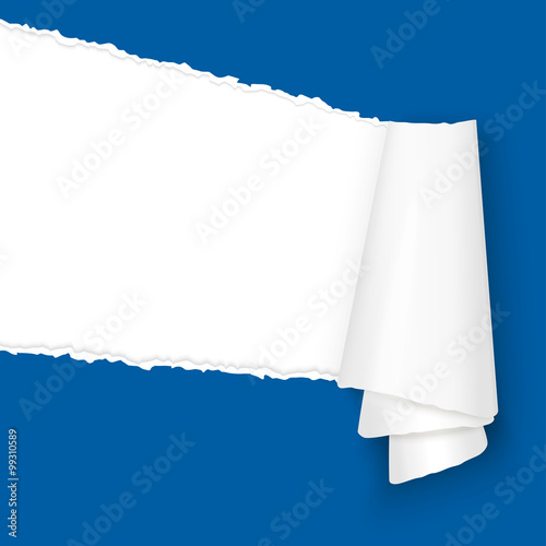 ripped open paper blue