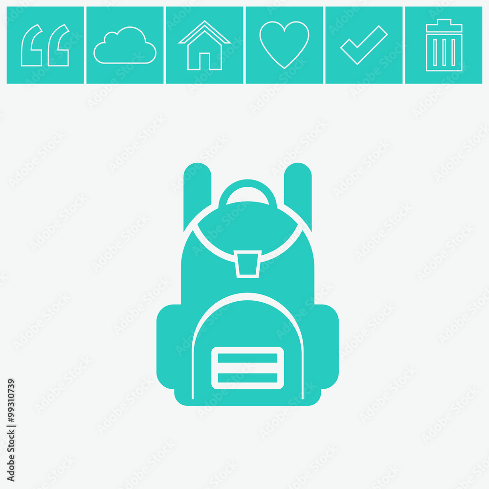 Obraz premium School backpack vector icon.