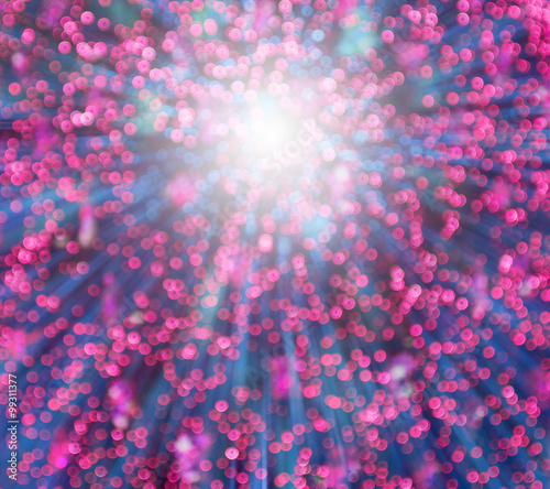 Pink and blue bokeh background. Festive elegant abstract backgro