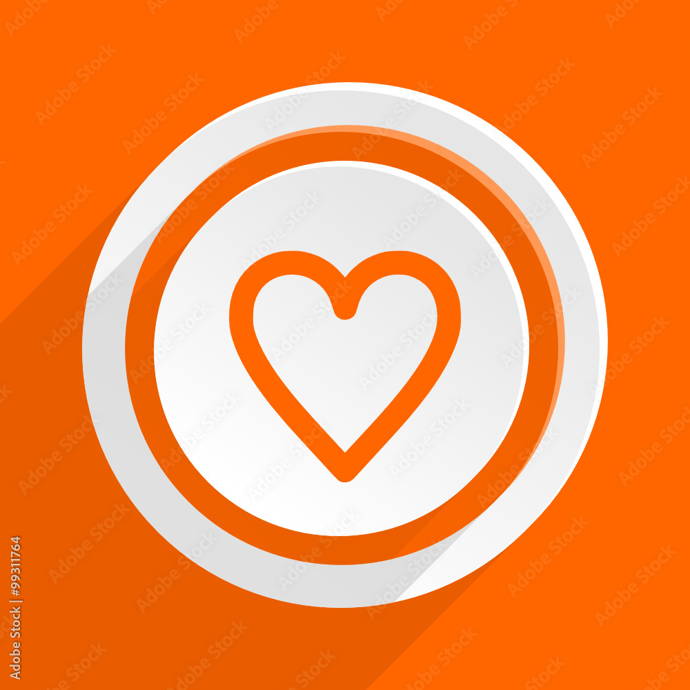 heart orange vector flat icon heart orange vector flat icon