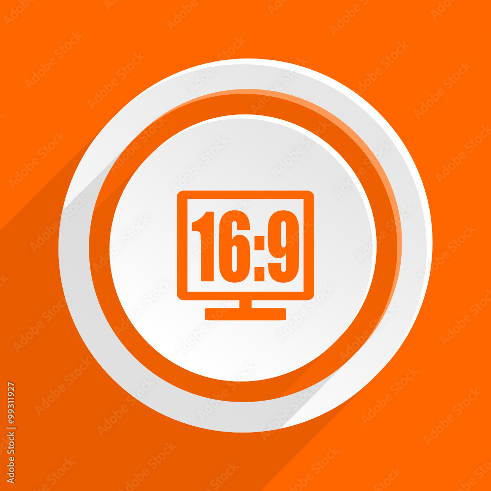 16 9 flat design modern vector orange icon for web and mobile app
16 9 flat design modern vector orange icon for web and mobile app