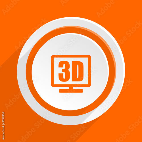 d display  flat design modern vector orange icon for web and mobile app
